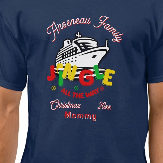 クリスマスクルーズの家族おそろいパーソナライズ Tシャツ