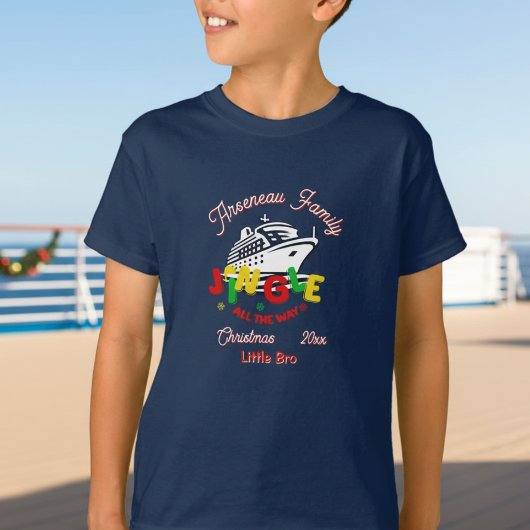 クリスマスクルーズの家族の弟の名入れ Tシャツ