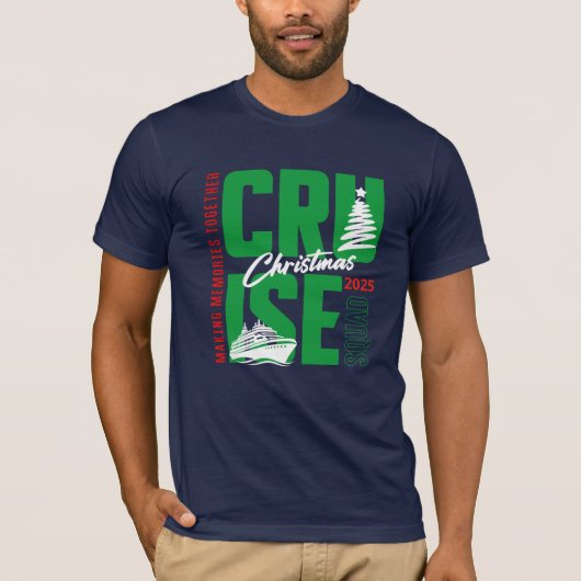 クリスマスクルーズスクワッドファミリーカスタムイヤー Tシャツ (正面)