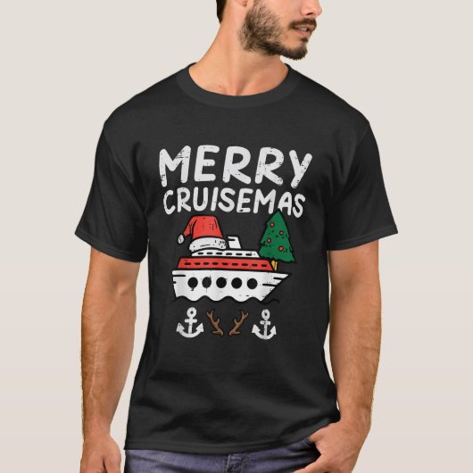 クリスマスクルーズメリークルーゼマスファミリークリスマスメンズW Tシャツ (正面)