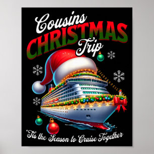 クリスマスクルーズ船のマッチングコーディネート いとこ旅行 クリスマス休暇 ポスター
