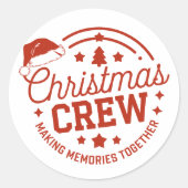 クリスマスクルーパーソナライズされたファミリーのクリスマス ラウンドシール (正面)