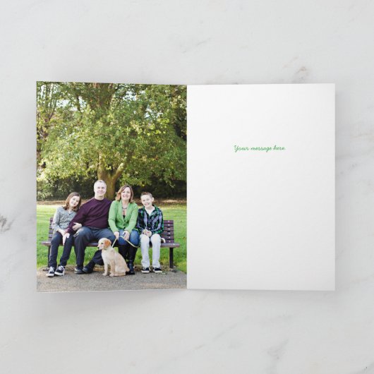 クリスマスクルー家族の5枚の写真のホリデーカード シーズンカード (内部)