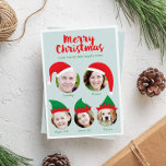 クリスマスクルー家族の5枚の写真のホリデーカード シーズンカード<br><div class="desc">今年は明るくおもしろいのホリデーカードを送って、フェスティバルサンタと小妖精や小人帽子であなたの家族の写真を焦点にする。写真を宇宙に合わせるにはクリック、青い「It!」ボタンをクリックし、置き換える写真を選択してアップロードする必要がある。その写真とクリックは厳選された「編集」ボタンをクリックし、下にスクロールして「切り抜き」し、重なり合うエッジを取り除く。写真�Shanna Russell Photography,  San Antonio TX</div>