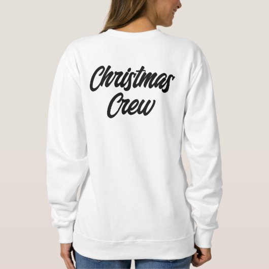 クリスマスクルー格子状ボートシップ名前をカスタムする スウェットシャツ (裏面)