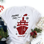 クリスマスクルー格子状ボートシップ名前をカスタムする トライブレンドＴシャツ