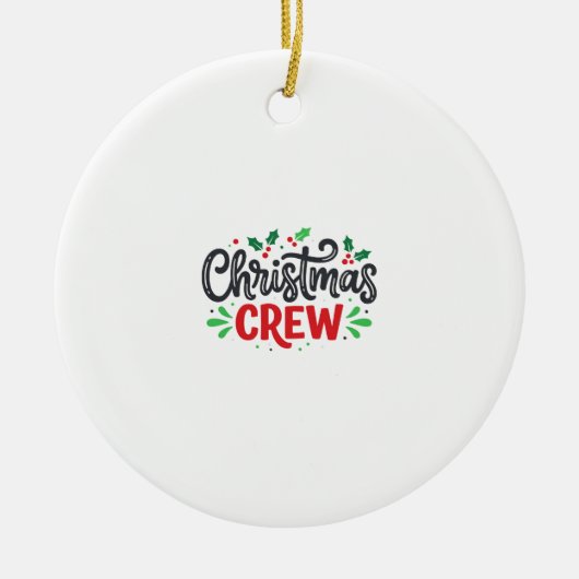 クリスマスクルー祭りのホリデー セラミックオーナメント (正面)