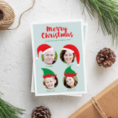 クリスマスクルー4枚の写真おもしろいホリデーカード シーズンカード