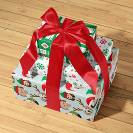 クリスマスクルー6枚の写真カスタム撮影 ラッピングペーパーシート