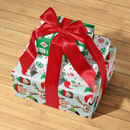 クリスマスクルー6枚の写真カスタム撮影 ラッピングペーパーシート