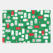 クリスマスクルー6枚の写真カスタム撮影 ラッピングペーパーシート (正面2)