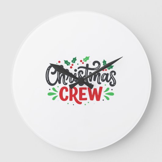クリスマスクルー クリスマスの祝祭 ラージ壁時計 (正面)