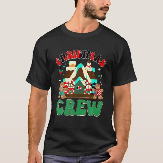 クリスマスクルーGingerbread InキャンディハウスクリスマスCoo Tシャツ (正面)