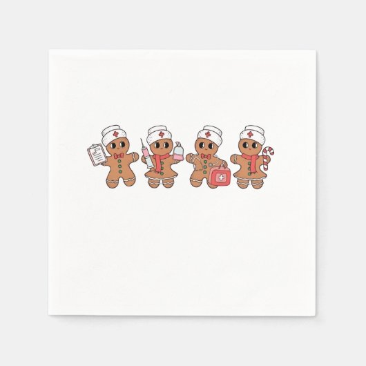 クリスマスクルーSanta Gingerbread看護分隊 スタンダードカクテルナプキン (正面)