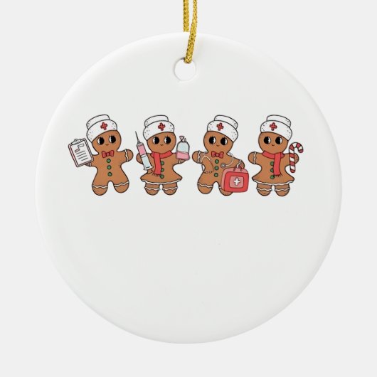 クリスマスクルーSanta Gingerbread看護分隊 セラミックオーナメント (正面)