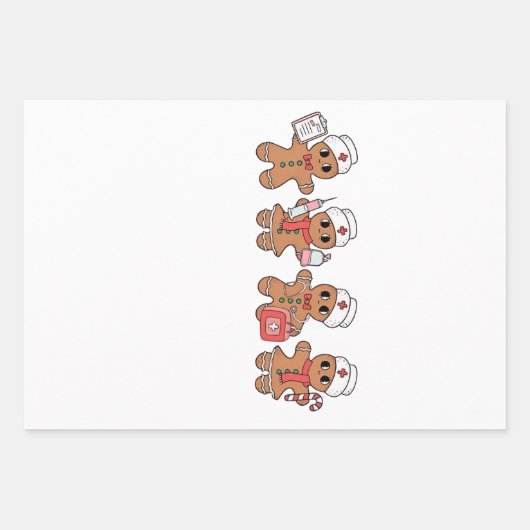クリスマスクルーSanta Gingerbread看護分隊 ラッピングペーパーシート (正面)