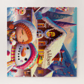 クリスマスクレイプレイデイジンジャーブレッド雪だるま冬 ジグソーパズル (横)