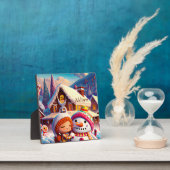 クリスマスクレイプレイデイジンジャーブレッド雪だるま冬 フォトプラーク (インサイチュ)