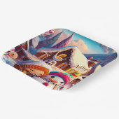 クリスマスクレイプレイデイジンジャーブレッド雪だるま冬 ペーパープレート (傾斜あり)