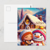 クリスマスクレイプレイデイジンジャーブレッド雪だるま冬 ポストカード (正面/裏面)