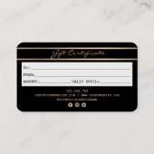 クリスマスクレジットカードギフトカード証明書 名刺 (裏面)