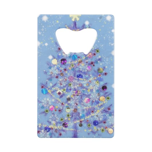 クリスマスクレジットカードボトルオープナークリスマスツリー クレジットカード栓抜き (正面)