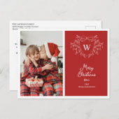 クリスマスクレストフェスティバル赤と白の写真 シーズンポストカード (正面/裏面)