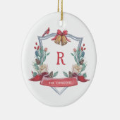 クリスマスクレスト – モノグラム – 新婚オーナメント セラミックオーナメント (右)