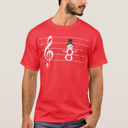 クリスマスクレフ、 音符記号サンタカウス音楽好きクリスマス Tシャツ (正面)