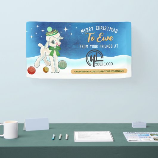 クリスマスクロシェ編み物ホームズパンのクラフトショー 横断幕 (トレードショー)