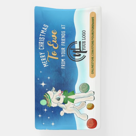 クリスマスクロシェ編み物ホームズパンのクラフトショー 横断幕 (縦)