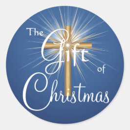 クリスマスクロスシールのギフト ラウンドシール
