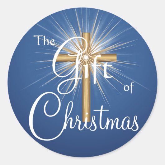 クリスマスクロスシールのギフト ラウンドシール (正面)