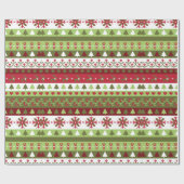 クリスマスクロスステッチラッピング紙 ラッピングペーパー (フラット)