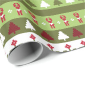 クリスマスクロスステッチラッピング紙 ラッピングペーパー (ロールコーナー)