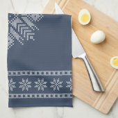 クリスマスクロステッチスノーフレークデザイン キッチンタオル (四つ折り)