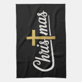 クリスマスクロスファミリーマッチングイエズスギフトアイディア キッチンタオル (縦)