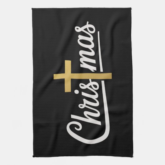 クリスマスクロスファミリーマッチングイエズスギフトアイディア キッチンタオル (縦)