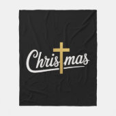 クリスマスクロスファミリーマッチングイエズスギフトアイディア フリースブランケット (正面)