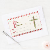 クリスマスクロスラベル 長方形シール (封筒)