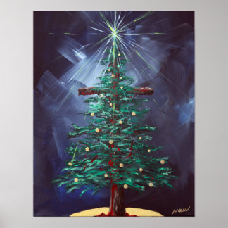 クリスマスクロス(クリスマスツリー) ポスター