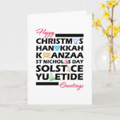 クリスマスクワンザハヌカー至ユレタイド カード (黄色い花)