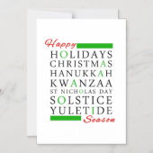 クリスマスクワンザハヌカー至ユレタイド マグネット招待状 (正面)