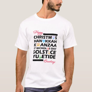 クリスマスクワンザハヌカ至ユレチド Tシャツ
