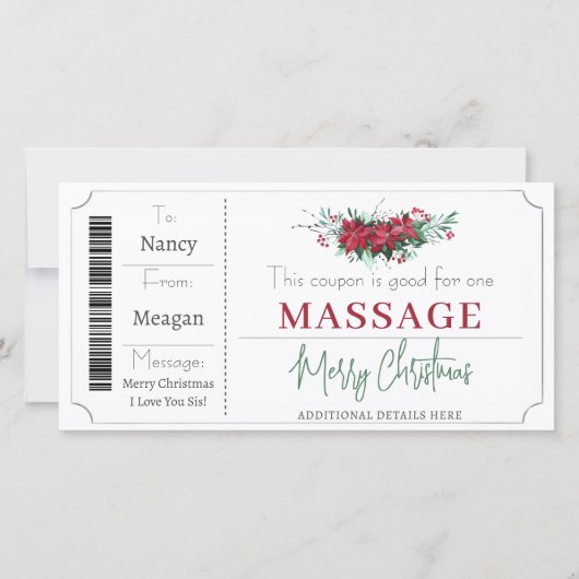 クリスマスクーポンギフト券テンプレート シーズンカード (正面)