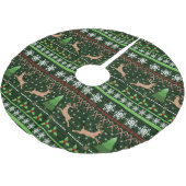 クリスマスクールのセーターの模様 ブラッシュドポリエステルツリースカート (アングル)