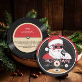 クリスマスクールカラオケサンタヴィンテージレコード 招待状