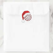 クリスマスクールバレーボールファンデザインメリークリスマス スクエアシール (バッグ)