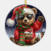 クリスマスクールベア セラミックオーナメント (正面)