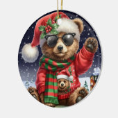 クリスマスクールベア セラミックオーナメント (左)